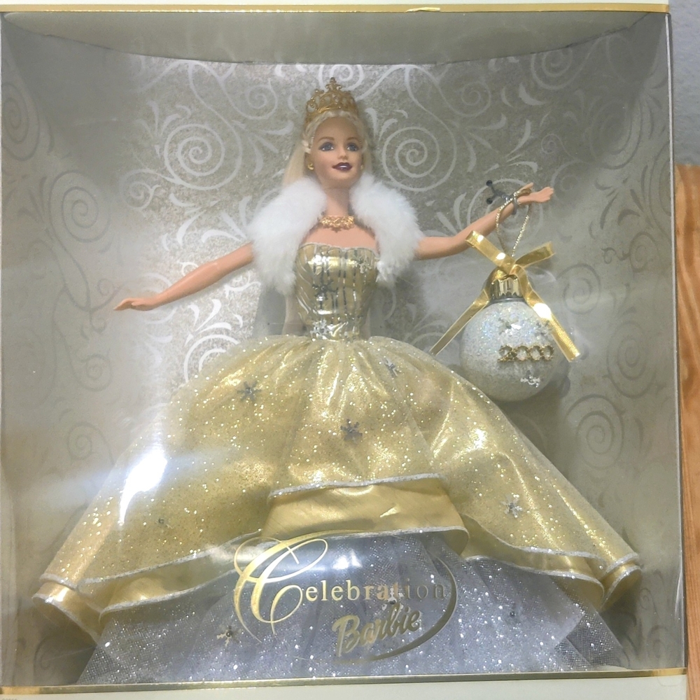 Barbie in Shimmering Gold and White Gown